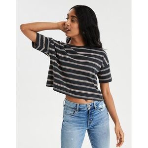 AE Striped Boxy Crop Tshirt